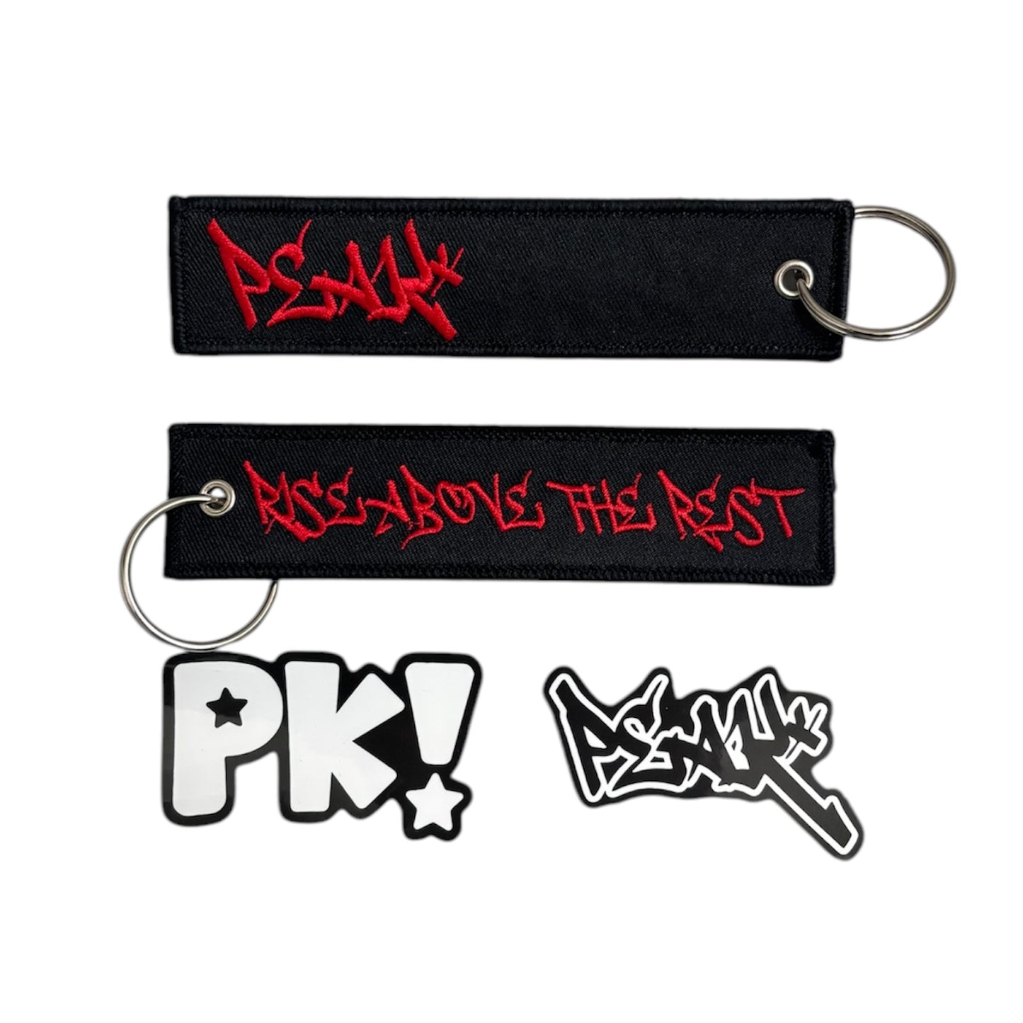 Exclusive Keychain & Sticker pack