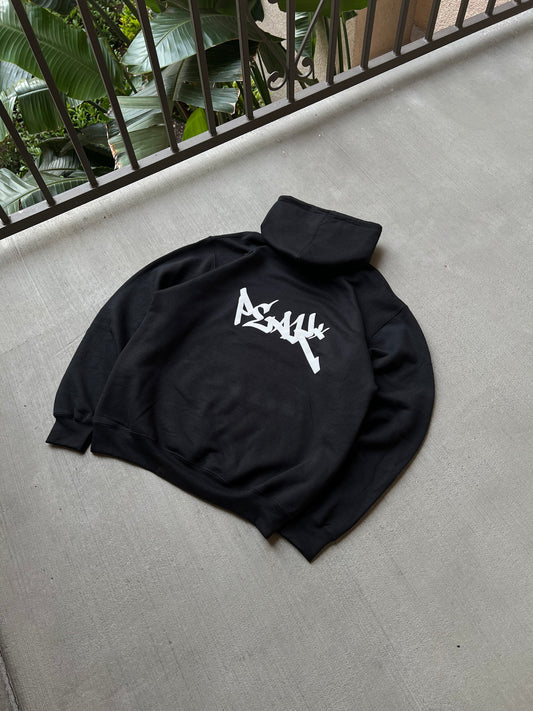 Peak* Puff Print Hoodie - Black