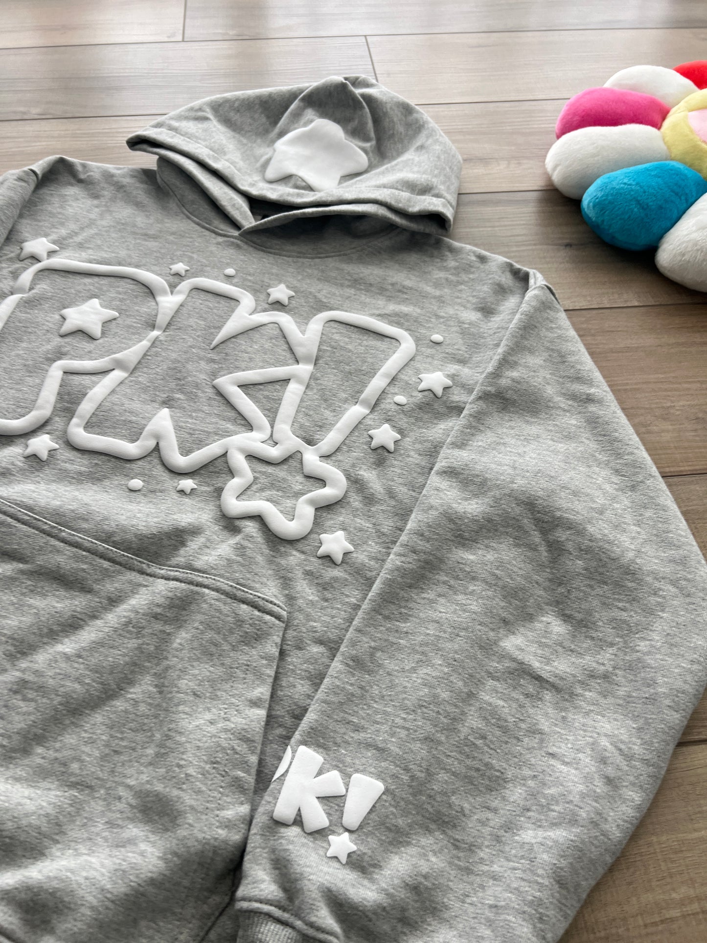 Puff Print PK! Hoodie (Gray)