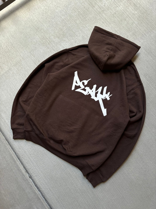 Peak* Puff Print Hoodie - Brown