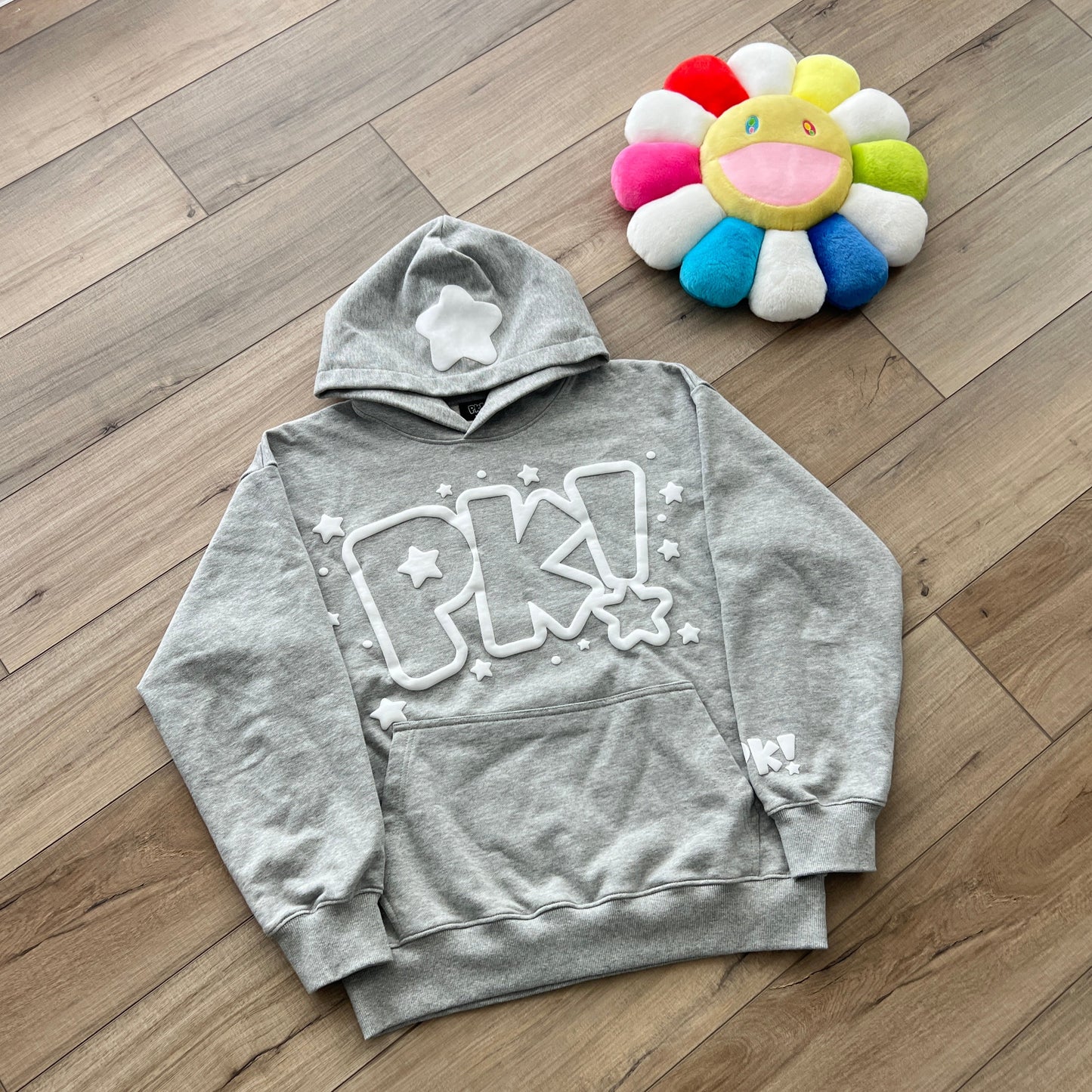 Puff Print PK! Hoodie (Gray)