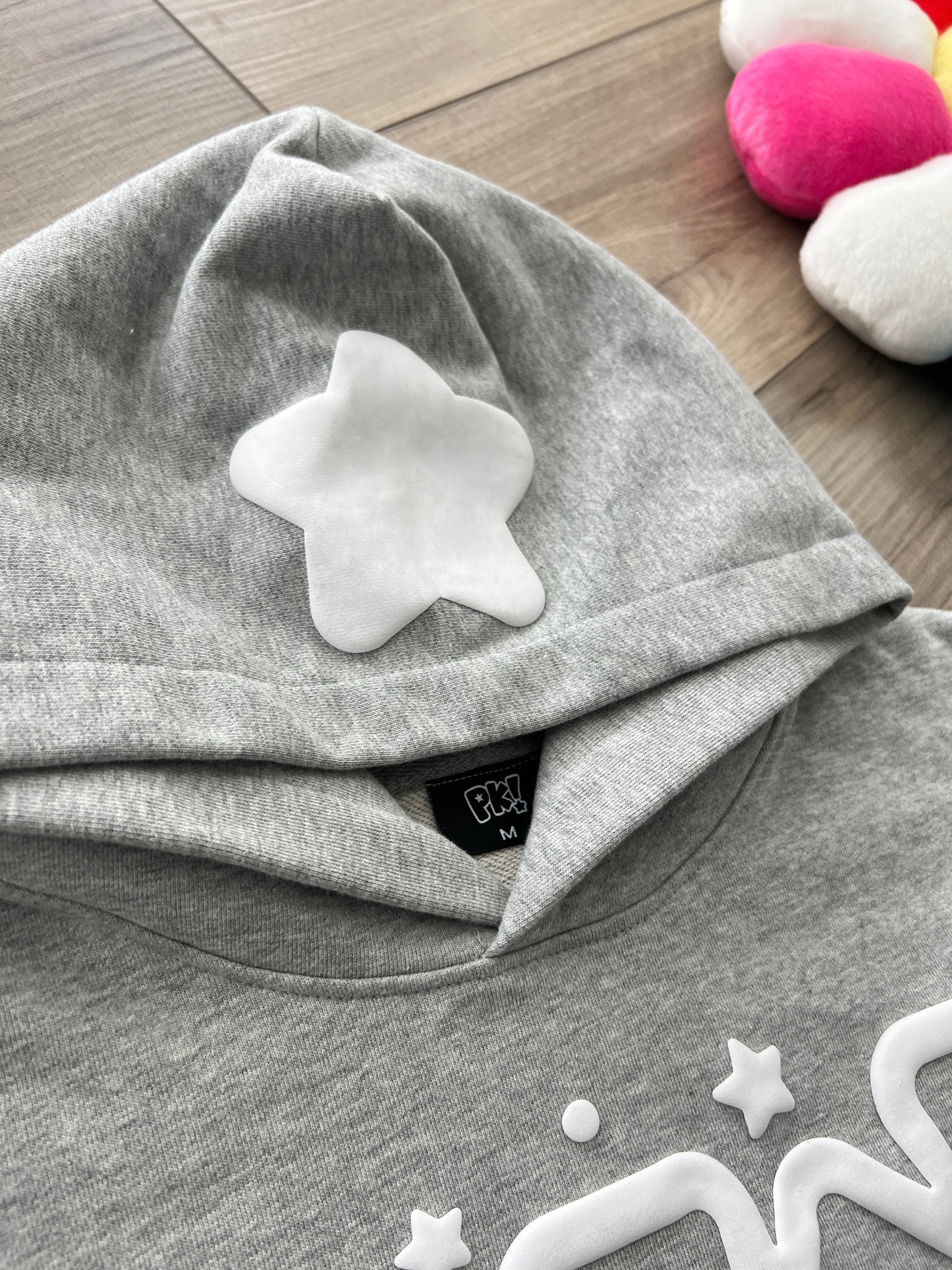 Puff Print PK! Hoodie (Gray)