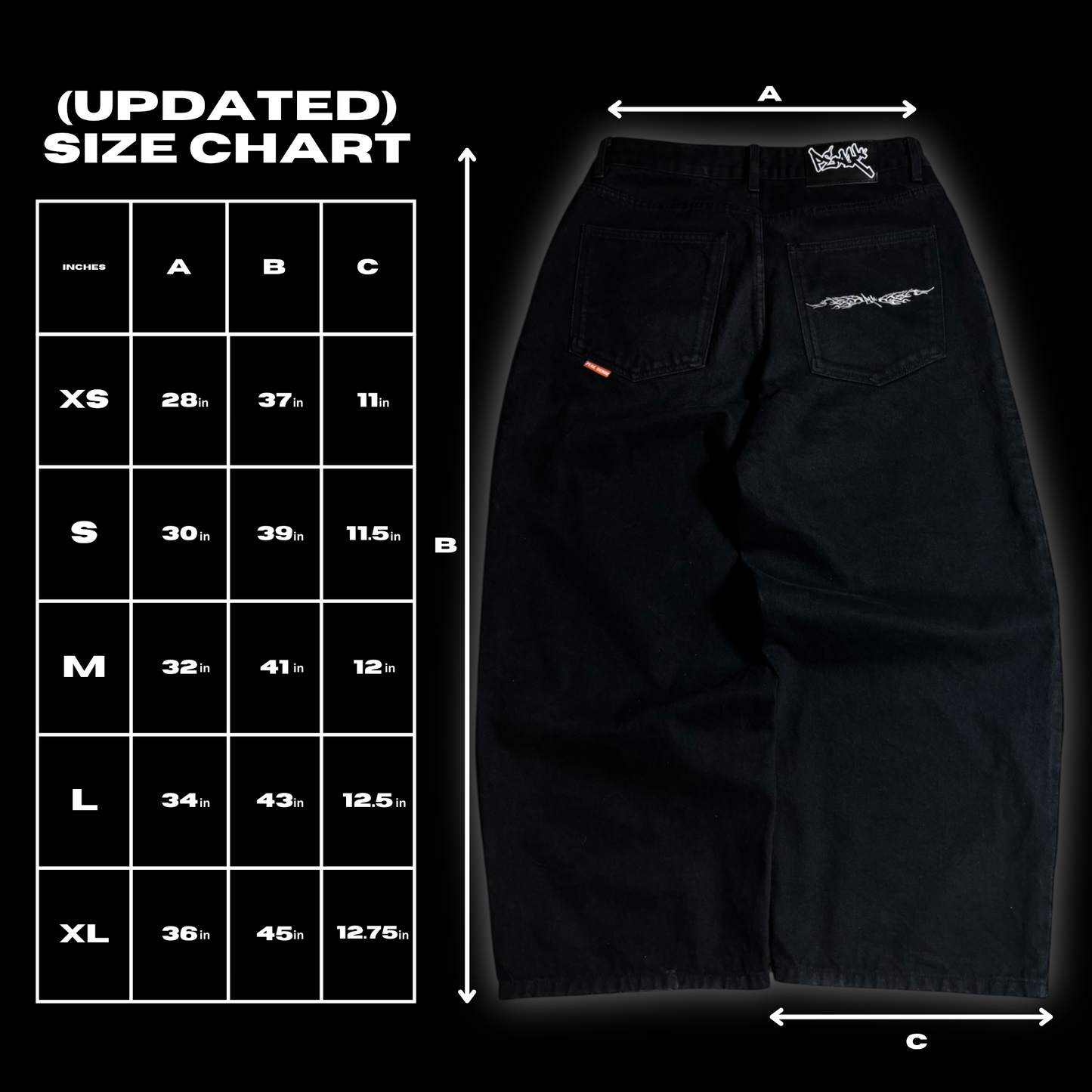 Peak Baggy Jeans - Black